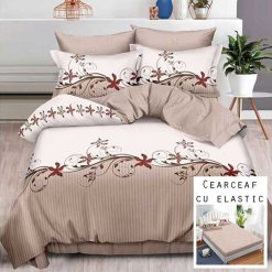 Lenjerie Finet cu 2 Fete, Cearceaf cu Elastic, 6 Piese #FE125