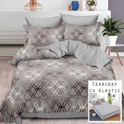 Lenjerie Finet cu 2 Fete, Cearceaf cu Elastic, 6 Piese #FE131