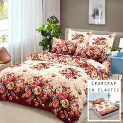 Lenjerie Finet cu 2 Fete, Cearceaf cu Elastic, 6 Piese #FE108
