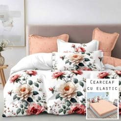 Lenjerie Finet cu 2 Fete, Cearceaf cu Elastic, 6 Piese #FE418