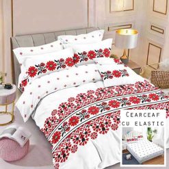 Lenjerie Finet cu 2 Fete, Cearceaf cu Elastic, 6 Piese #FE170
