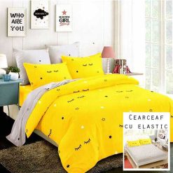 Lenjerie Finet cu 2 Fete, Cearceaf cu Elastic, 6 Piese #FE179