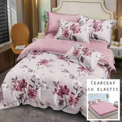 Lenjerie Finet cu 2 Fete, Cearceaf cu Elastic, 6 Piese #FE269