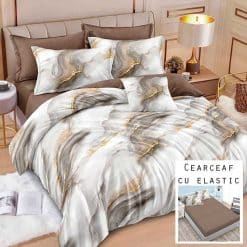 Lenjerie Finet cu 2 Fete, Cearceaf cu Elastic, 6 Piese #FE453