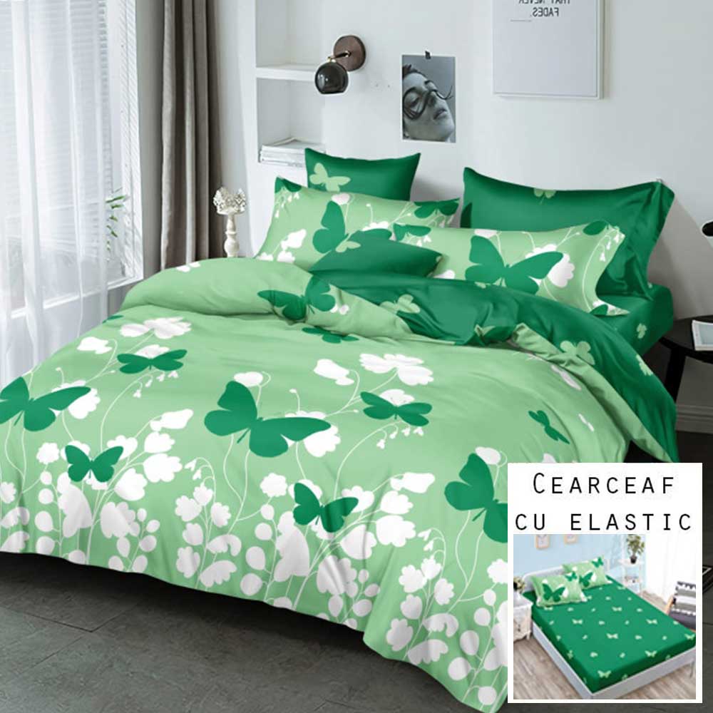 Lenjerie Finet cu 2 Fete, Cearceaf cu Elastic, 6 Piese (4)