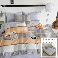 Lenjerie Finet cu 2 Fete, Cearceaf cu Elastic, 6 Piese #FE181