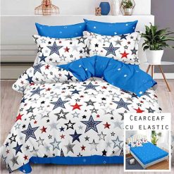 Lenjerie Finet cu 2 Fete, Cearceaf cu Elastic, 6 Piese #FE114
