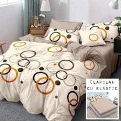 Lenjerie Finet cu 2 Fete, Cearceaf cu Elastic, 6 Piese #FE403