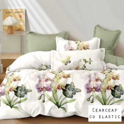 Lenjerie Finet cu 2 Fete, Cearceaf cu Elastic, 6 Piese #FE333