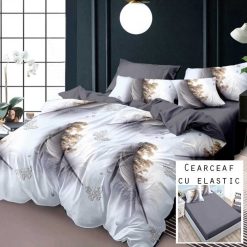 Lenjerie Finet cu 2 Fete, Cearceaf cu Elastic, 6 Piese #FE482