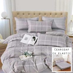 Lenjerie Finet cu 2 Fete, Cearceaf cu Elastic, 6 Piese #FE199