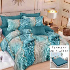 Lenjerie Finet cu 2 Fete, Cearceaf cu Elastic, 6 Piese #FE230