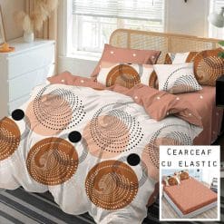 Lenjerie Finet cu 2 Fete, Cearceaf cu Elastic, 6 Piese #FE405