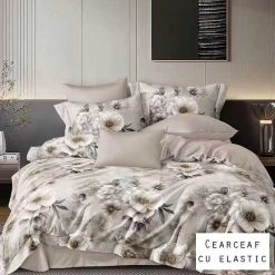 Lenjerie Finet cu 2 Fete, Cearceaf cu Elastic, 6 Piese #FE335