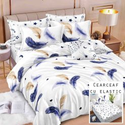 Lenjerie Finet cu 2 Fete, Cearceaf cu Elastic, 6 Piese #FE484
