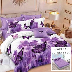 Lenjerie Finet cu 2 Fete, Cearceaf cu Elastic, 6 Piese #FE243