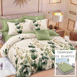 Lenjerie Finet cu 2 Fete, Cearceaf cu Elastic, 6 Piese #FE240