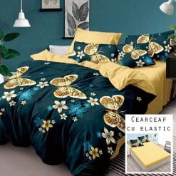 Lenjerie Finet cu 2 Fete, Cearceaf cu Elastic, 6 Piese #FE406