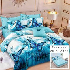 Lenjerie Finet cu 2 Fete, Cearceaf cu Elastic, 6 Piese #FE239