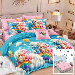 Lenjerie Finet cu 2 Fete, Cearceaf cu Elastic, 6 Piese #FE236