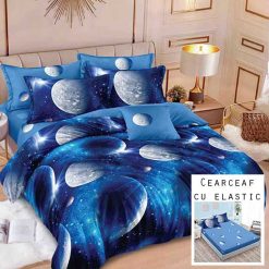 Lenjerie Finet cu 2 Fete, Cearceaf cu Elastic, 6 Piese  #FE234