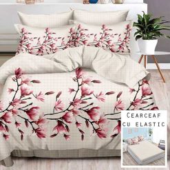 Lenjerie Finet cu 2 Fete, Cearceaf cu Elastic, 6 Piese #FE225
