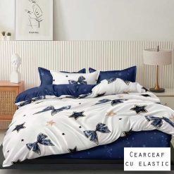 Lenjerie Finet cu 2 Fete, Cearceaf cu Elastic, 6 Piese #FE337