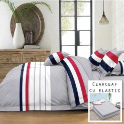 Lenjerie Finet cu 2 Fete, Cearceaf cu Elastic, 6 Piese #FE262