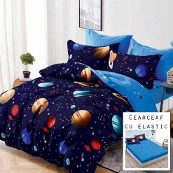 Lenjerie Finet cu 2 Fete, Cearceaf cu Elastic, 6 Piese #FE264