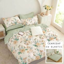 Lenjerie Finet cu 2 Fete, Cearceaf cu Elastic, 6 Piese #FE284