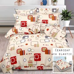 Lenjerie Finet cu 2 Fete, Cearceaf cu Elastic, 6 Piese #FE286