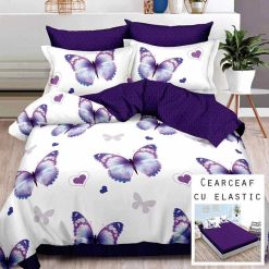 Lenjerie Finet cu 2 Fete, Cearceaf cu Elastic, 6 Piese #FE287
