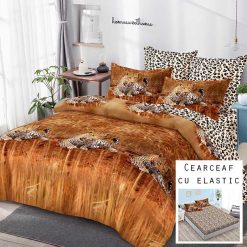 Lenjerie Finet cu 2 Fete, Cearceaf cu Elastic, 6 Piese #FE288