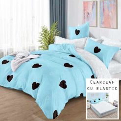 Lenjerie Finet cu 2 Fete, Cearceaf cu Elastic, 6 Piese #FE289