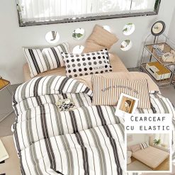 Lenjerie Finet cu 2 Fete, Cearceaf cu Elastic, 6 Piese #FE293