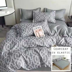 Lenjerie Finet cu 2 Fete, Cearceaf cu Elastic, 6 Piese #FE296