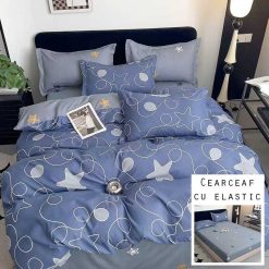 Lenjerie Finet cu 2 Fete, Cearceaf cu Elastic, 6 Piese #FE297