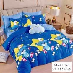 Lenjerie Finet cu 2 Fete, Cearceaf cu Elastic, 6 Piese #FE300