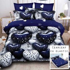 Lenjerie Finet cu 2 Fete, Cearceaf cu Elastic, 6 Piese #FE308