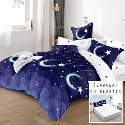 Lenjerie Finet cu 2 Fete, Cearceaf cu Elastic, 6 Piese #FE52