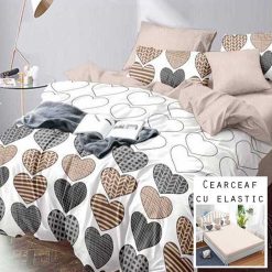 Lenjerie Finet cu 2 Fete, Cearceaf cu Elastic, 6 Piese #FE97
