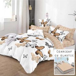 Lenjerie Finet cu 2 Fete, Cearceaf cu Elastic, 6 Piese #FE47