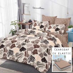 Lenjerie Finet cu 2 Fete, Cearceaf cu Elastic, 6 Piese #FE95
