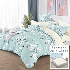 Lenjerie Finet cu 2 Fete, Cearceaf cu Elastic, 6 Piese #FE53