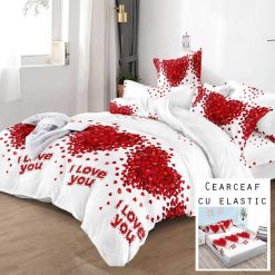 Lenjerie Finet cu 2 Fete, Cearceaf cu Elastic, 6 Piese #FE271