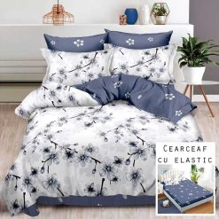 Lenjerie Finet cu 2 Fete, Cearceaf cu Elastic, 6 Piese #FE273