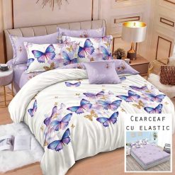 Lenjerie Finet cu 2 Fete, Cearceaf cu Elastic, 6 Piese #FE276