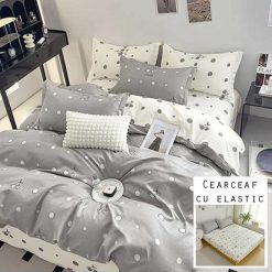 Lenjerie Finet cu 2 Fete, Cearceaf cu Elastic, 6 Piese #FE192