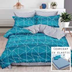Lenjerie Finet cu 2 Fete, Cearceaf cu Elastic, 6 Piese #FE280