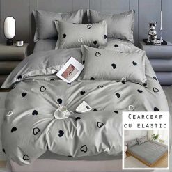 Lenjerie Finet cu 2 Fete, Cearceaf cu Elastic, 6 Piese #FE194